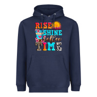 Navy rise and shine coffee time Heavyweight Hoodie - Zillion Design Studio