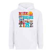 White rise and shine coffee time Heavyweight Hoodie - Zillion Design Studio