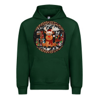Forest Green joy reindeer christmas ornament Urban Hoodie - Jasminsmagicworld