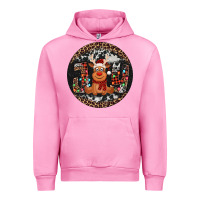 Fuchsia Pink joy reindeer christmas ornament Urban Hoodie - Jasminsmagicworld