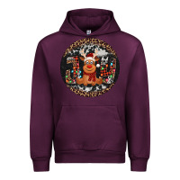 Mauve Wine joy reindeer christmas ornament Urban Hoodie - Jasminsmagicworld