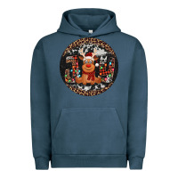 Pigment Midnight Navy joy reindeer christmas ornament Urban Hoodie - Jasminsmagicworld