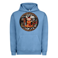 Pigment Pebble Blue joy reindeer christmas ornament Urban Hoodie - Jasminsmagicworld