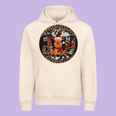Joy Reindeer Christmas Ornament Urban Hoodie Designed By Jasminsmagicworld