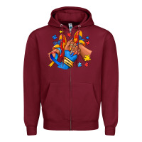Burgundy Autism afro girl sneakers Zipper Hoodie - RanaPortraitStore
