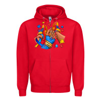 Red Autism afro girl sneakers Zipper Hoodie - RanaPortraitStore