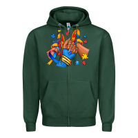 Sports Green Autism afro girl sneakers Zipper Hoodie - RanaPortraitStore