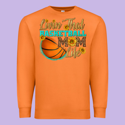 Livin' That Basketball Mom Life Premium Sweatshirt Designed By Hra Design Shop