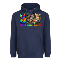 Navy peace love  coffee Heavyweight Hoodie - Zillion Design Studio