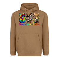 Toasted Coconut peace love  coffee Heavyweight Hoodie - Zillion Design Studio