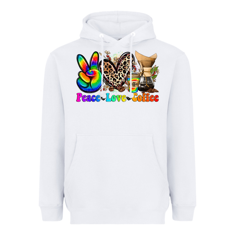 Peace Love  Coffee Heavyweight Hoodie by Zillion Design Studio | Teevron