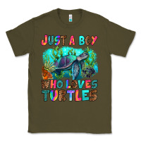 Army Green just a boy who loves turtles Classic Tee - RanaPortraitStore