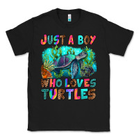 Black just a boy who loves turtles Classic Tee - RanaPortraitStore