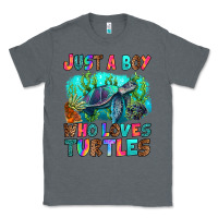 Charcoal Heather just a boy who loves turtles Classic Tee - RanaPortraitStore