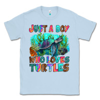 Dusty Blue just a boy who loves turtles Classic Tee - RanaPortraitStore