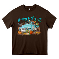 Chocolate Brown Happy Fall Y'all Heavy Core Tee - LillyAllenDesigns