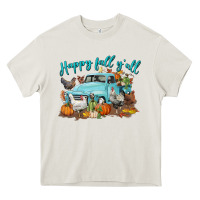 Cream Happy Fall Y'all Heavy Core Tee - LillyAllenDesigns