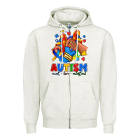 Oatmeal Heather Autism accept love understand afro girl sneakers Zipper Hoodie - RanaPortraitStore