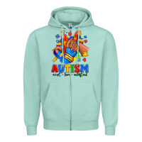 Seafoam Autism accept love understand afro girl sneakers Zipper Hoodie - RanaPortraitStore
