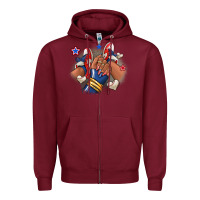 Burgundy Baseball afro girl sneakers Zipper Hoodie - RanaPortraitStore