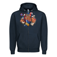Navy Baseball afro girl sneakers Zipper Hoodie - RanaPortraitStore