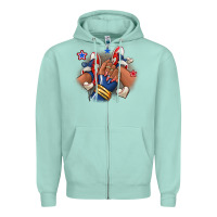 Seafoam Baseball afro girl sneakers Zipper Hoodie - RanaPortraitStore