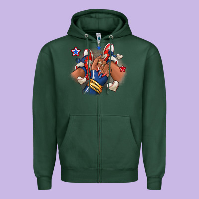 Zipper Hoodie Baseball afro girl sneakers