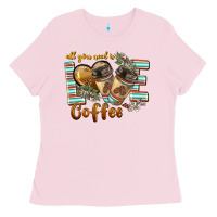 Bubblegum Pink all you need is love coffee Ladies Tee - BarkalooDesign