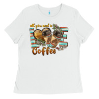 White all you need is love coffee Ladies Tee - BarkalooDesign