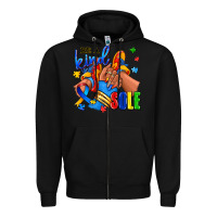 Black Be a kind sole Autism afro girl sneakers Zipper Hoodie - RanaPortraitStore