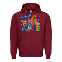 Burgundy Be a kind sole Autism afro girl sneakers Zipper Hoodie - RanaPortraitStore