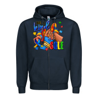 Navy Be a kind sole Autism afro girl sneakers Zipper Hoodie - RanaPortraitStore