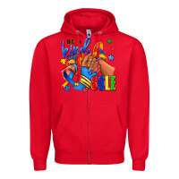 Red Be a kind sole Autism afro girl sneakers Zipper Hoodie - RanaPortraitStore