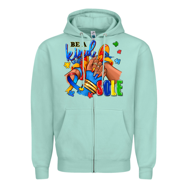 Be A Kind Sole Autism Afro Girl Sneakers Zipper Hoodie by RanaPortraitStore | Teevron