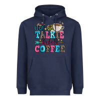 Navy no talkie before coffee Heavyweight Hoodie - Zillion Design Studio