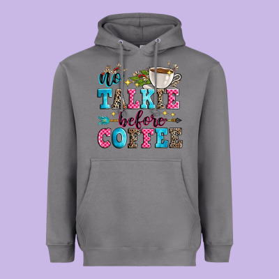 No Talkie Before Coffee Heavyweight Hoodie Designed By Zillion Design Studio