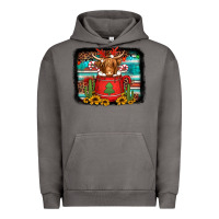 Pigment Tornado hot coco christmas highland cow with background Urban Hoodie - Jasminsmagicworld