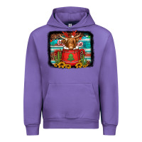 Tulip hot coco christmas highland cow with background Urban Hoodie - Jasminsmagicworld