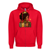 Red Birthday queen afro girl Zipper Hoodie - RanaPortraitStore