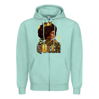 Seafoam Birthday queen afro girl Zipper Hoodie - RanaPortraitStore
