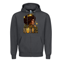Smoke Birthday queen afro girl Zipper Hoodie - RanaPortraitStore