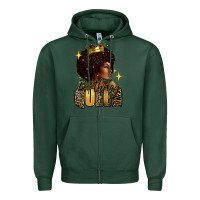 Sports Green Birthday queen afro girl Zipper Hoodie - RanaPortraitStore