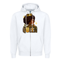 White Birthday queen afro girl Zipper Hoodie - RanaPortraitStore
