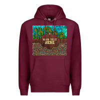 Burgundy preview custom cactus and sunflowers leopard turquoise Premium Hoodie - Artiststas
