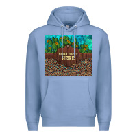 Colony Blue preview custom cactus and sunflowers leopard turquoise Premium Hoodie - Artiststas