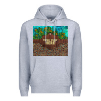 Heather Grey preview custom cactus and sunflowers leopard turquoise Premium Hoodie - Artiststas