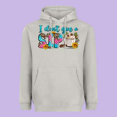 I Don't Give A Sip Heavyweight Hoodie Designed By Zillion Design Studio