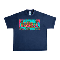 Navy dreamer with butterfly and tie dye  licance  plate Urban Heavy Tee - Artiststas