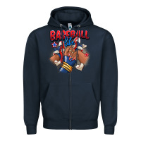 Navy Baseball life afro girl sneakers Zipper Hoodie - RanaPortraitStore