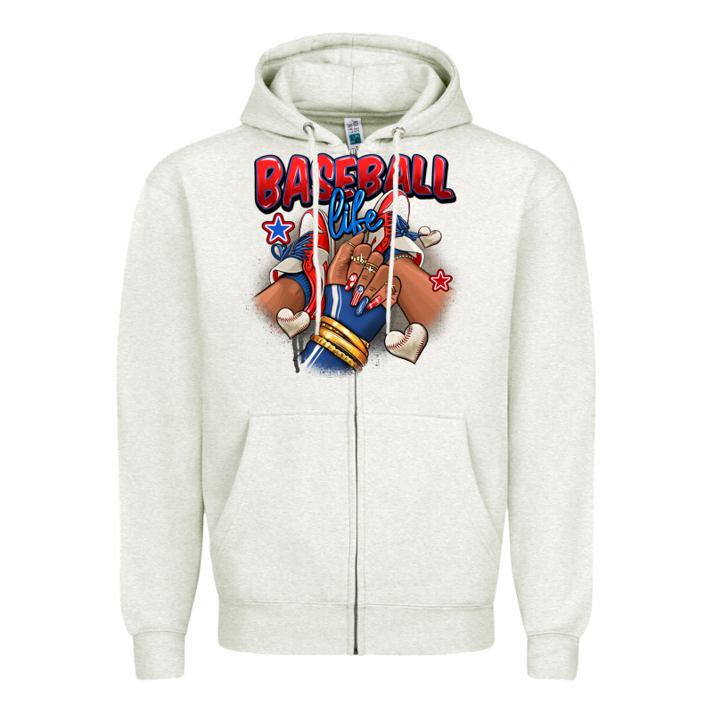 Baseball Life Afro Girl Sneakers Zipper Hoodie by RanaPortraitStore | Teevron